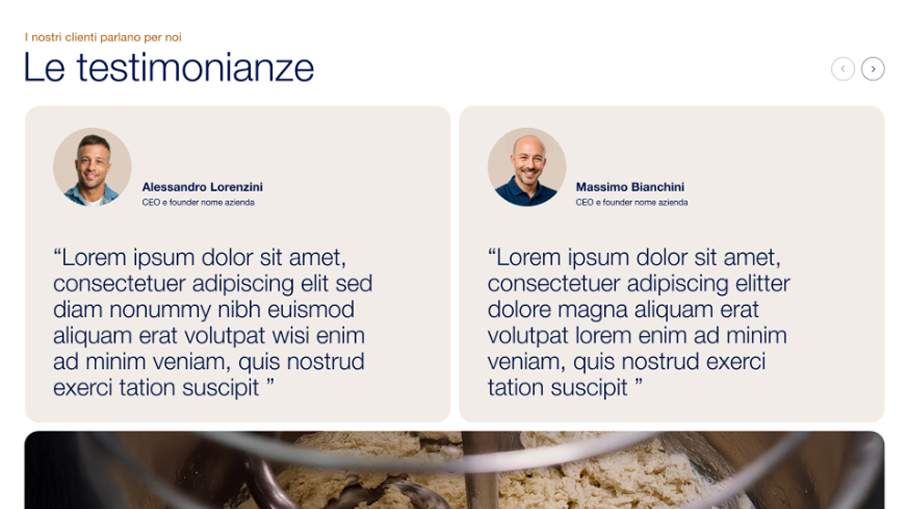 Sito web Bertuetti - testimonianze