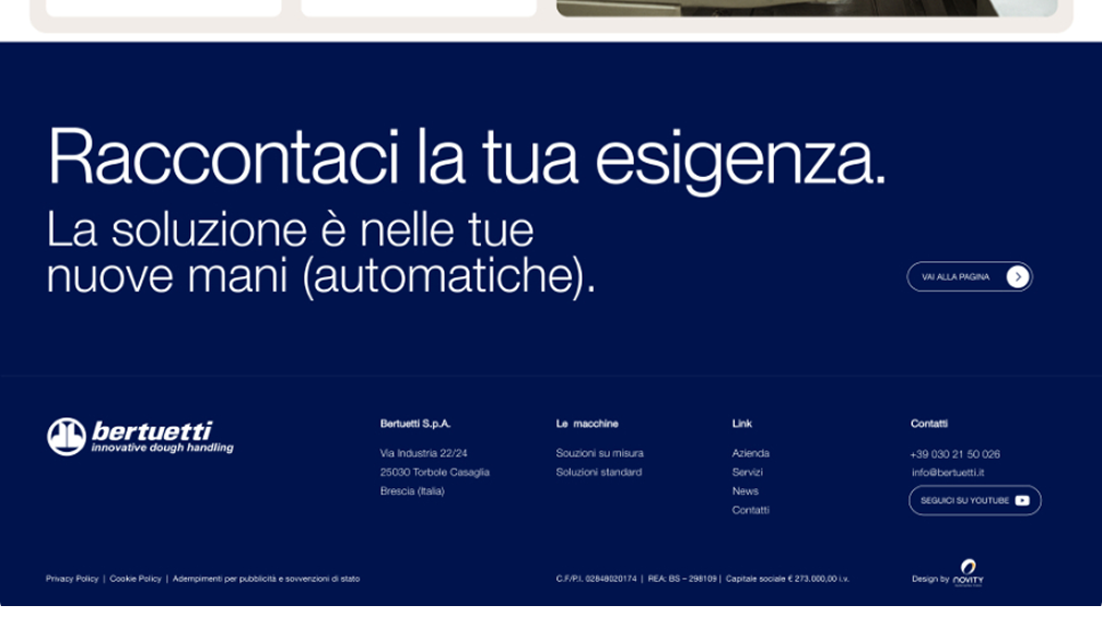 Footer sito web Bertuetti