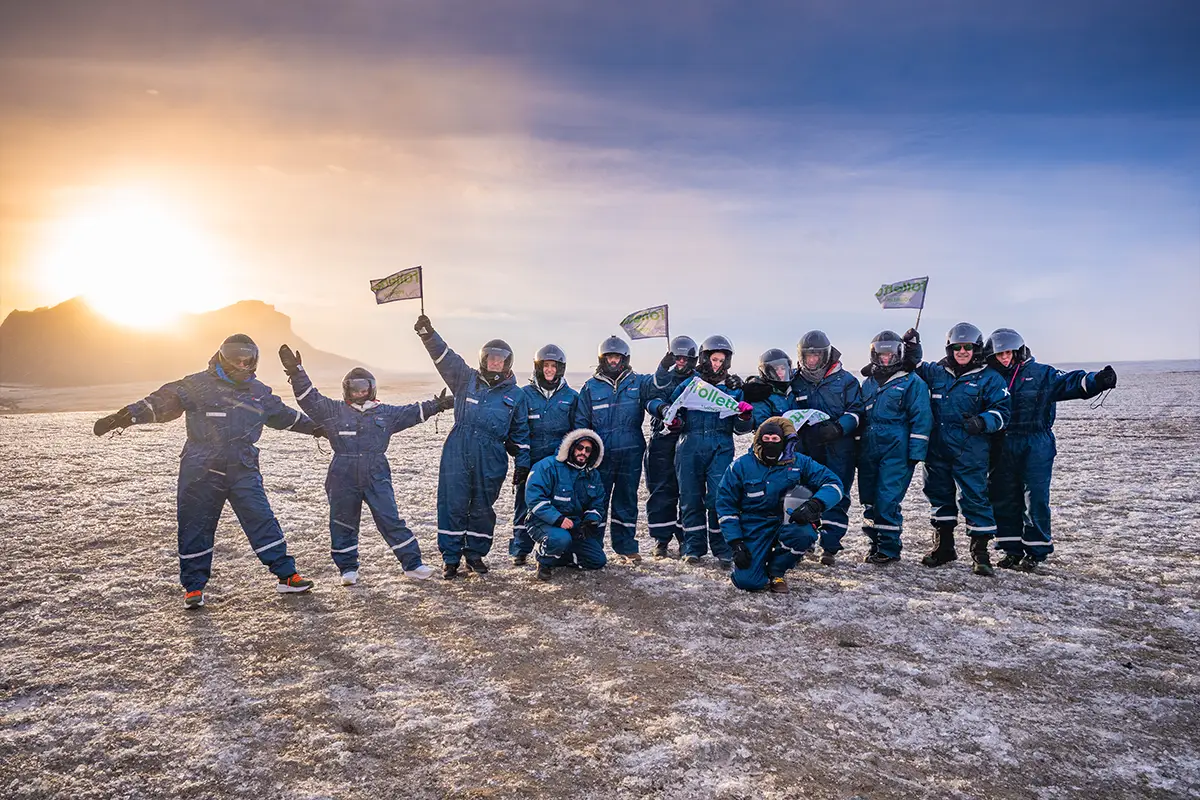 Team folletto con tutte termiche in Islanda