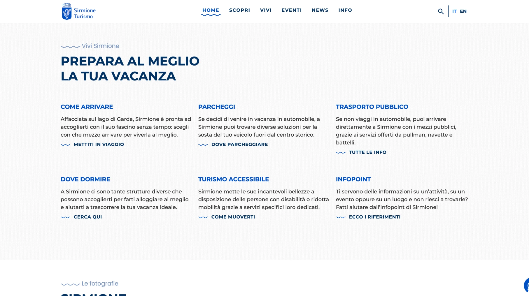 schermata visitsirmione.com sezione consigli vacanza