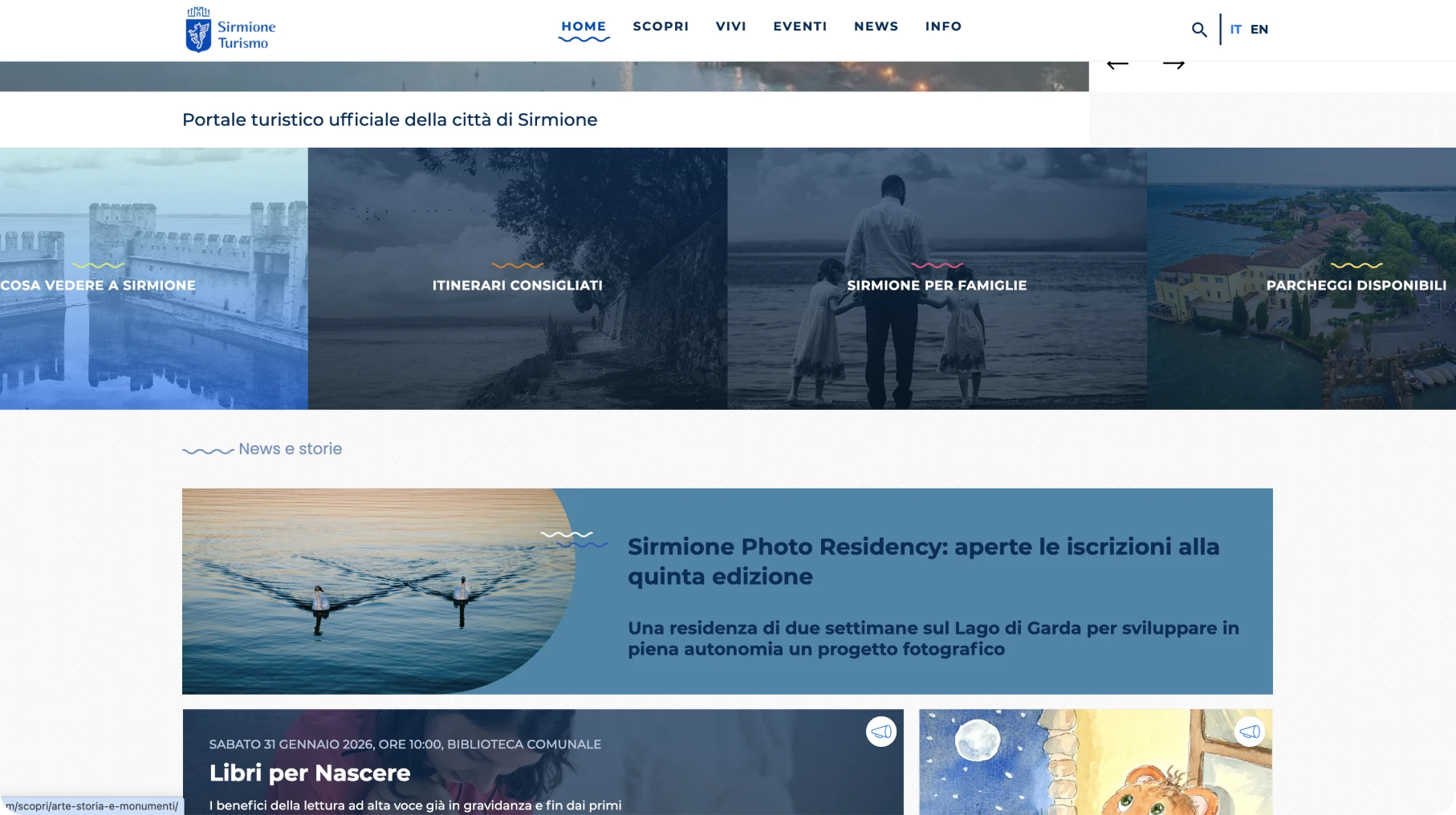 schermata visitsirmione.com sezione home