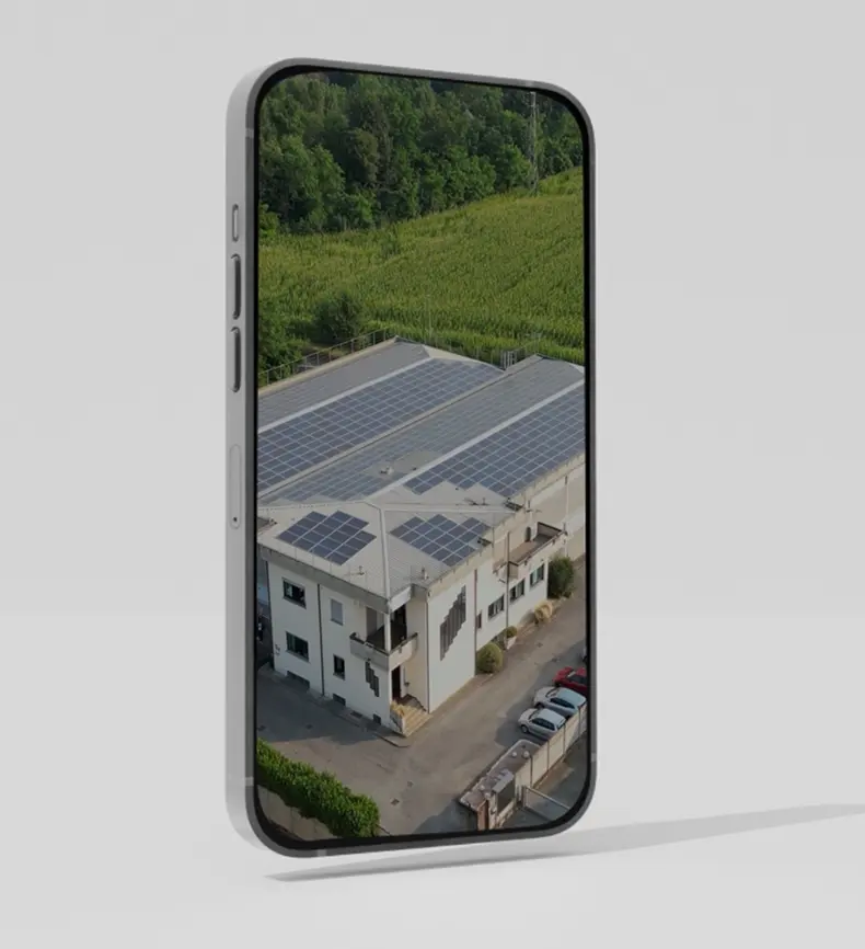 Frame del video realizzato per Bocchi -vista dell'azienda con ripresa aerea con drone