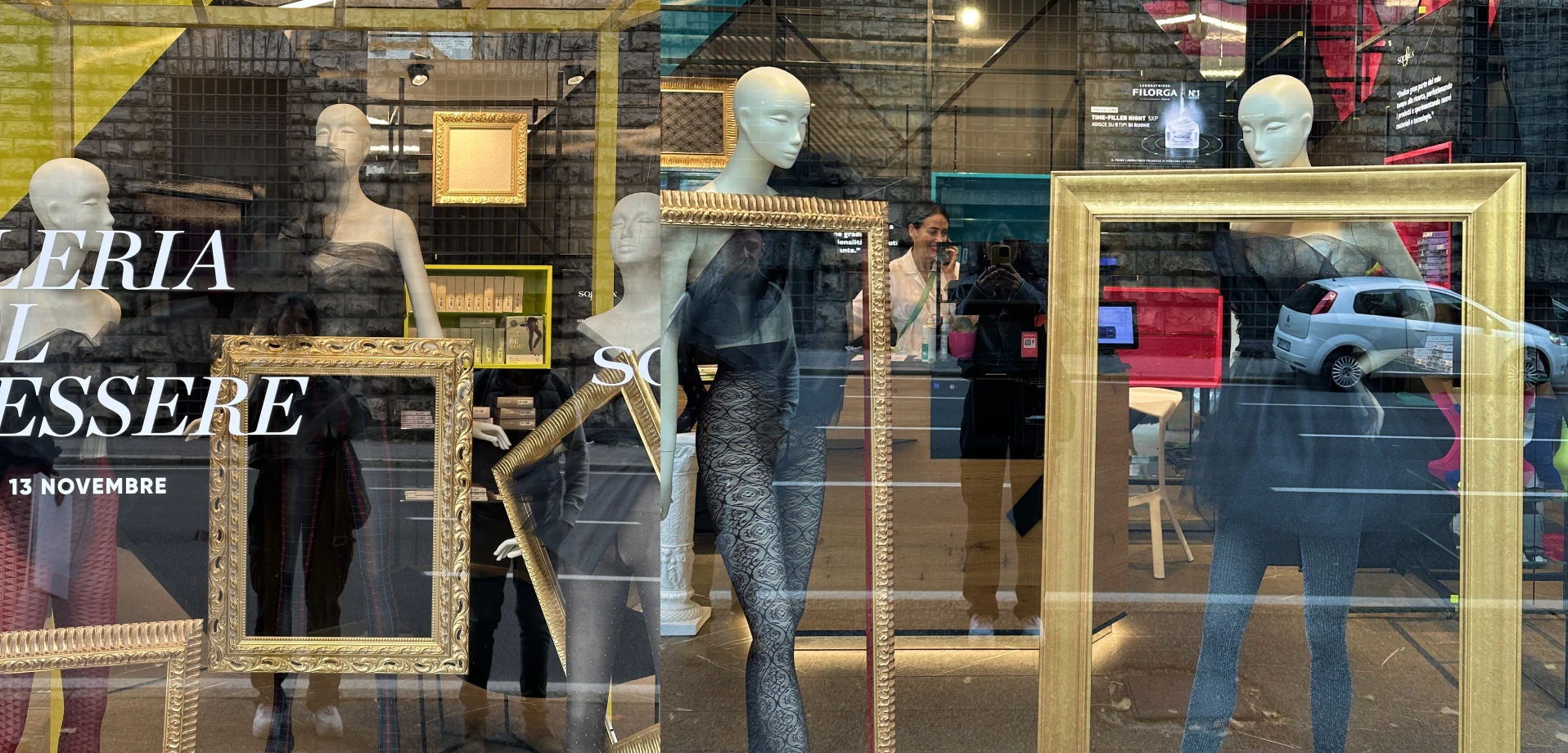 vetrina farmacia temporary store solidea Brescia