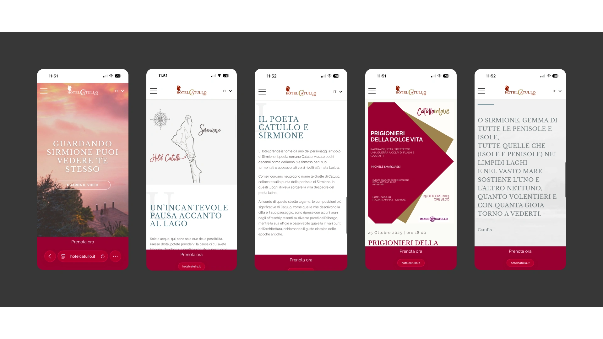 Sito web con testi poetici e immagini.