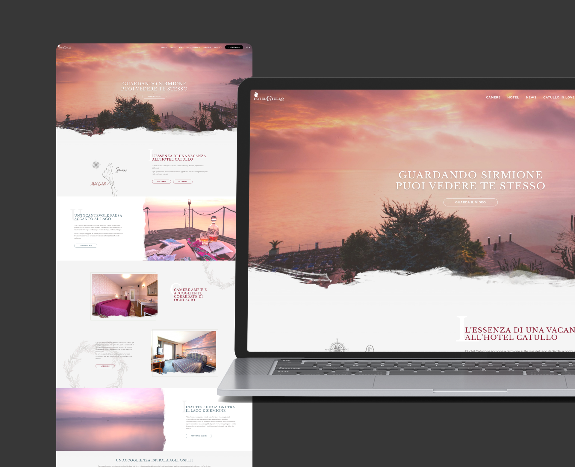 Sito web di un hotel sul lago