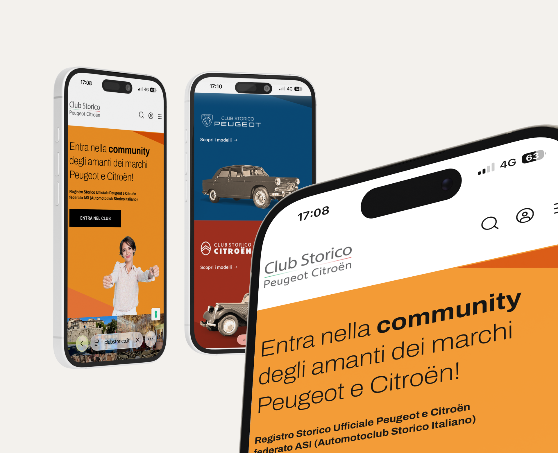 Sito web mobile Storico Peugeot Citröen Italia